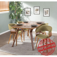 Lumisource CH-VMONL WL+GN Vintage Mod Mid-Century Modern Dining/Accent Chair in Walnut and Green 